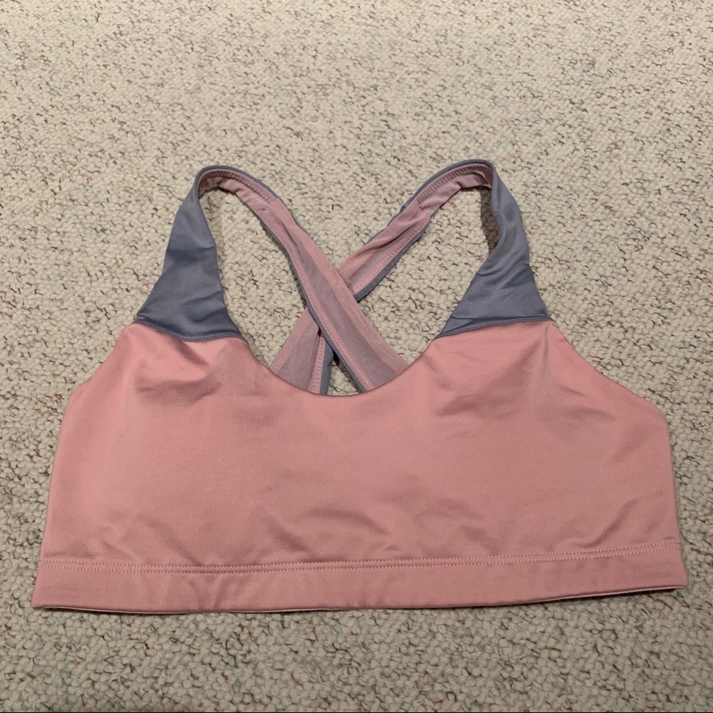 Victoria’s Secret sport bra light pink and gray size medium removable padding